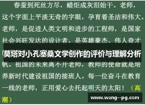 莫塔对小孔塞桑文学创作的评价与理解分析